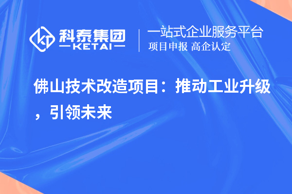 佛山技术改造项目：推动工业升级，引领未来