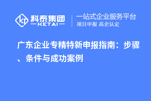 广东企业专精特新申报指南：步骤、条件与成功案例