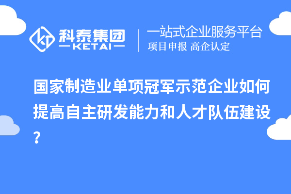 国家制造业单项冠军示范企业如何提高自主研发能力和人才队伍建设？