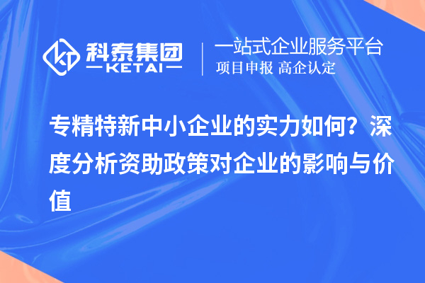专精特新中小企业的实力如何？深度分析资助政策对企业的影响与价值