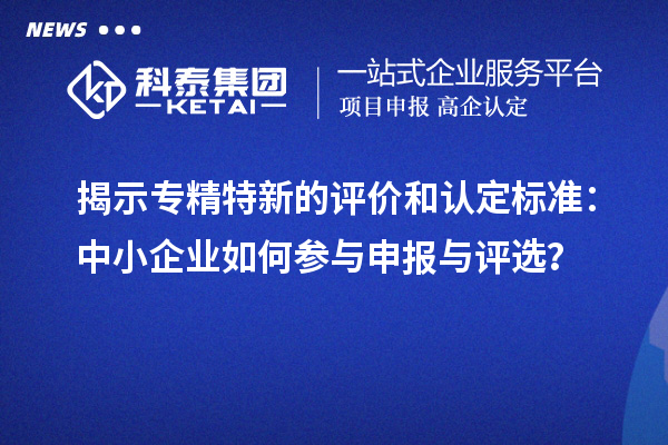 揭示专精特新的评价和认定标准：中小企业如何参与申报与评??？