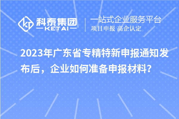 2023年广东省专精特新申报通知发布后，企业如何准备申报材料？
