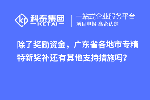 除了奖励资金，广东省各地市专精特新奖补还有其他支持措施吗？