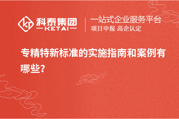 专精特新标准的实施指南和案例有哪些？