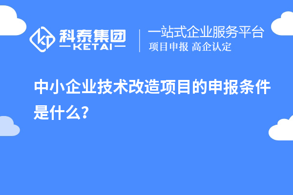 中小企业<a href=http://www.1ys1w.cn/fuwu/jishugaizao.html target=_blank class=infotextkey>技术改造</a>项目的申报条件是什么？