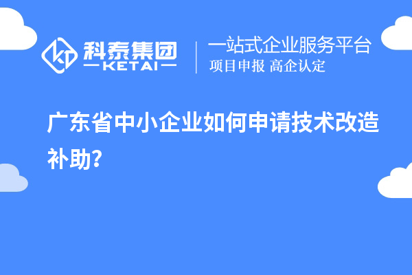 广东省中小企业如何申请技术改造补助？