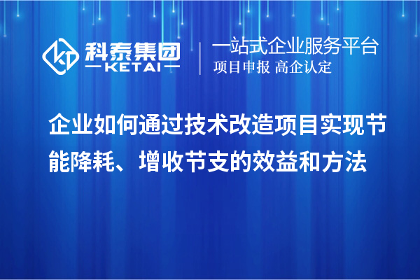 企业如何通过技术改造项目实现节能降耗、增收节支的效益和方法