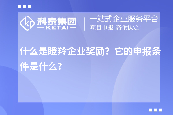 什么是瞪羚企业奖励？它的申报条件是什么？