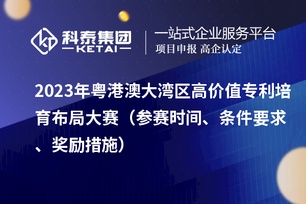 2023年粤港澳大湾区高价值专利培育布局大赛（参赛时间、条件要求、奖励措施）