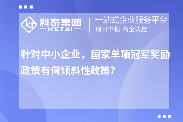 针对中小企业，国家单项冠军奖励政策有何倾斜性政策？