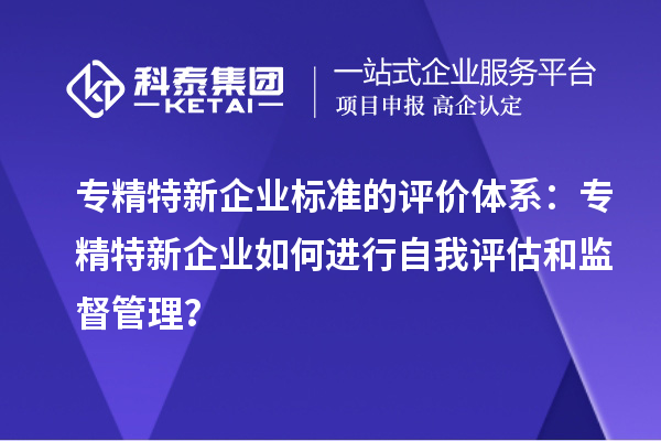 专精特新企业标准的评价体系：专精特新企业如何进行自我评估和监督管理？