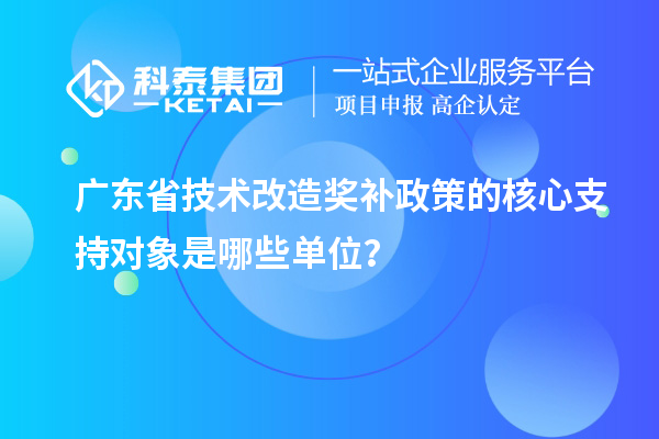 广东省技术改造奖补政策的核心支持对象是哪些单位？