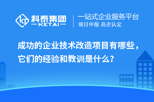 成功的企业<a href=http://www.1ys1w.cn/fuwu/jishugaizao.html target=_blank class=infotextkey>技术改造</a>项目有哪些，它们的经验和教训是什么？