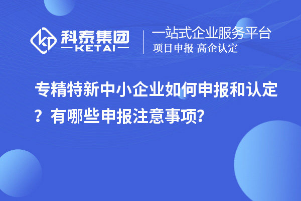 专精特新中小企业如何申报和认定？有哪些申报注意事项？