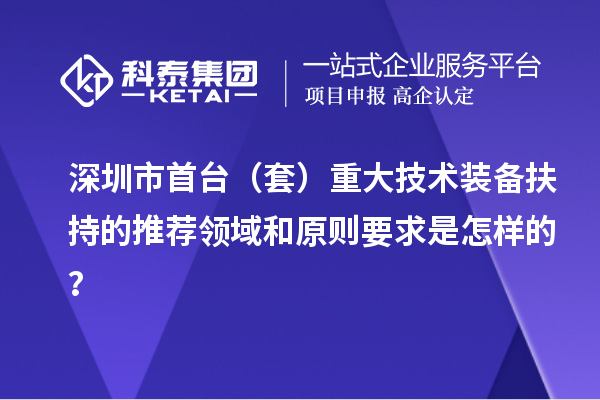 深圳市首台（套）重大技术装备扶持的推荐领域和原则要求是怎样的？