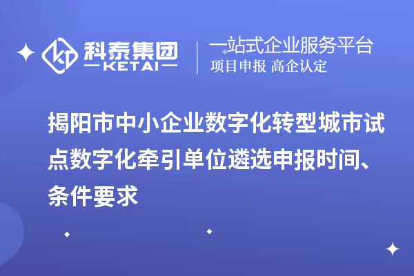 揭阳市中小企业数字化转型城市试点数字化牵引单位遴选申报时间、条件要求