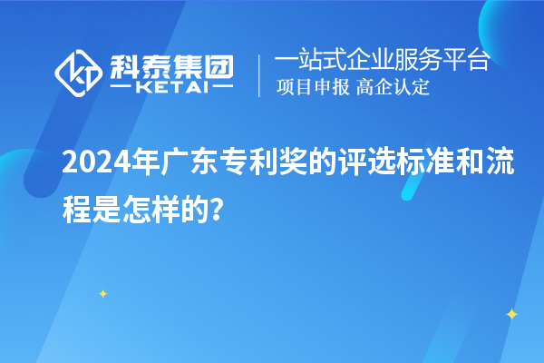 2024年广东专利奖的评选标准和流程是怎样的？
