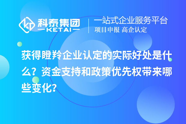 获得瞪羚企业认定的实际好处是什么？资金支持和政策优先权带来哪些变化？