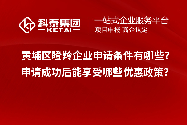 黄埔区瞪羚企业申请条件有哪些？申请成功后能享受哪些优惠政策？