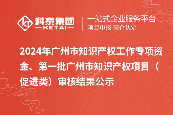 2024年广州市知识产权工作专项资金、第一批广州市知识产权项目（促进类）审核结果公示