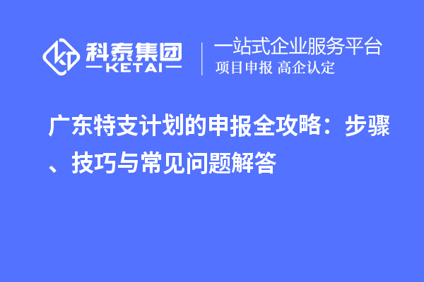 广东特支计划的申报全攻略：步骤、技巧与常见问题解答