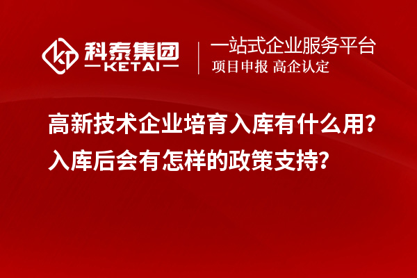 高新技术企业培育入库有什么用？入库后会有怎样的政策支持？