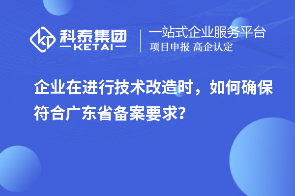 企业在进行技术改造时，如何确保符合广东省备案要求？