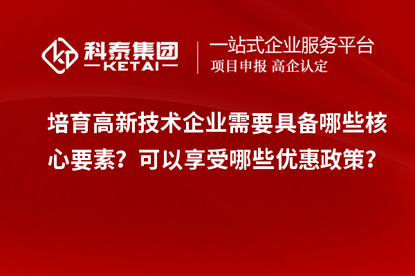 培育高新技术企业需要具备哪些核心要素？可以享受哪些优惠政策？