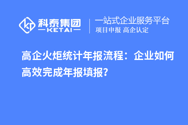 高企火炬统计年报流程：企业如何高效完成年报填报？