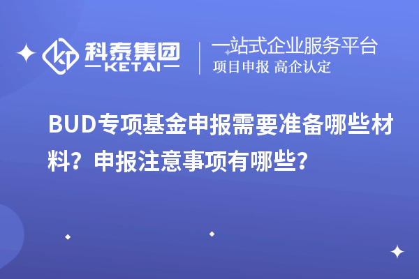 BUD专项基金申报需要准备哪些材料？申报注意事项有哪些？