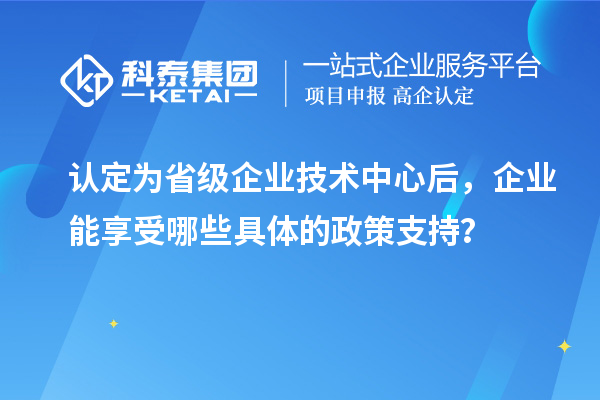 认定为省级企业技术中心后，企业能享受哪些具体的政策支持？