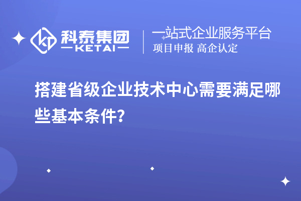 搭建省级企业技术中心需要满足哪些基本条件？