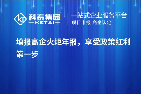 填报高企火炬年报，享受政策红利第一步