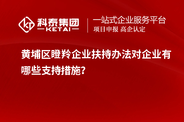黄埔区瞪羚企业扶持办法对企业有哪些支持措施？