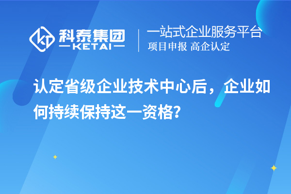 认定省级企业技术中心后，企业如何持续保持这一资格？