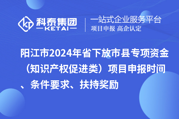 阳江市2024年省下放市县专项资金（知识产权促进类）项目申报时间、条件要求、扶持奖励