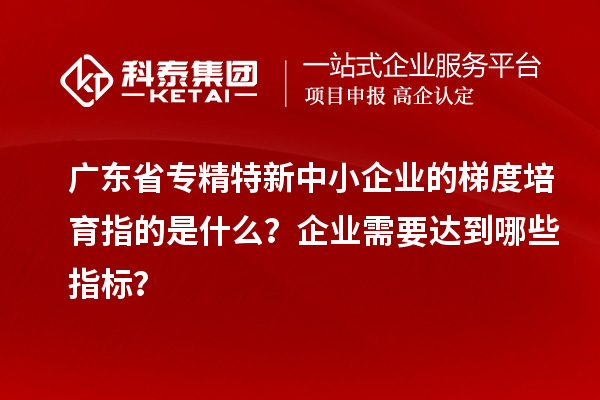 广东省专精特新中小企业的梯度培育指的是什么？企业需要达到哪些指标？