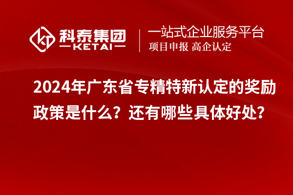 2024年广东省专精特新认定的奖励政策是什么？还有哪些具体好处？