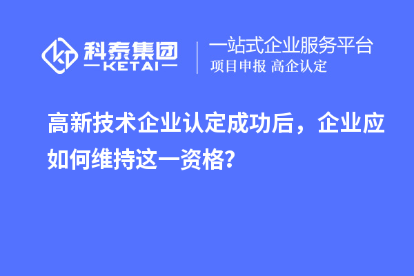 高新技术企业认定成功后，企业应如何维持这一资格？