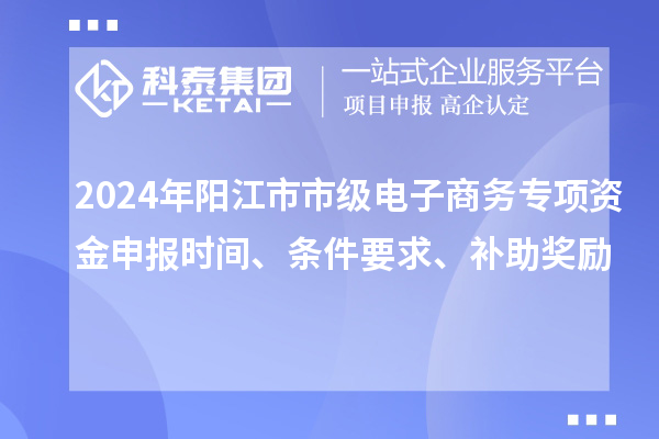 2024年阳江市市级电子商务专项资金申报时间、条件要求、补助奖励