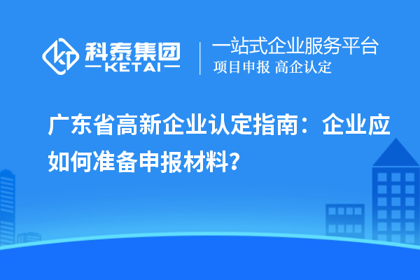 广东省高新企业认定指南：企业应如何准备申报材料？