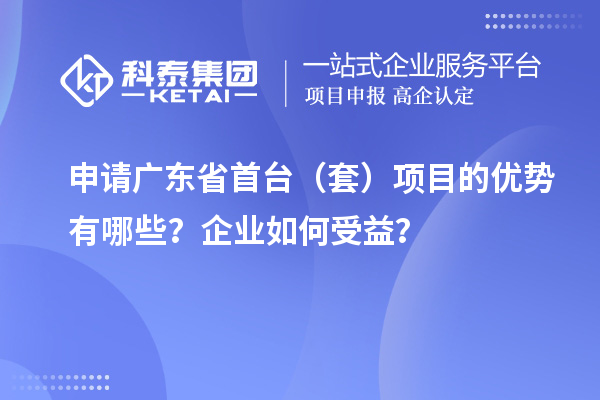申请广东省首台（套）项目的优势有哪些？企业如何受益？