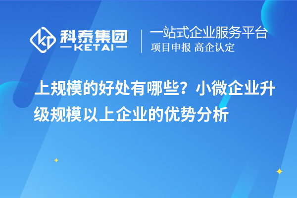 上规模的好处有哪些？小微企业升级规模以上企业的优势分析