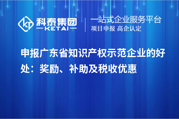 申报广东省知识产权示范企业的好处：奖励、补助及税收优惠
