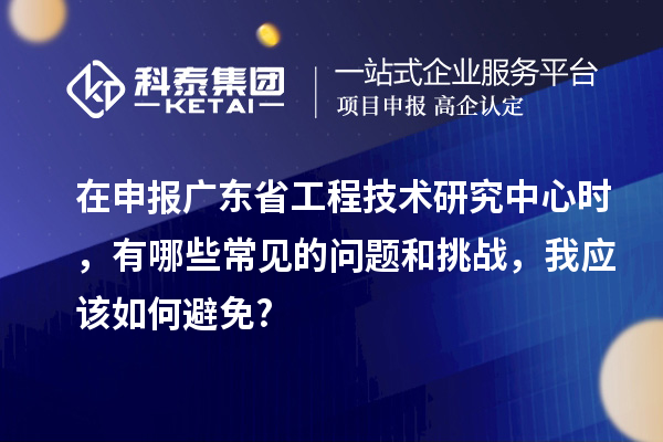 在申报广东省工程技术研究中心时，有哪些常见的问题和挑战，我应该如何避免?