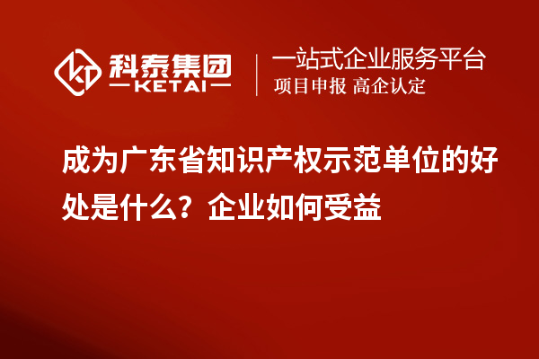 成为广东省知识产权示范单位的好处是什么？企业如何受益