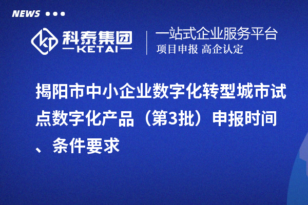 揭阳市中小企业数字化转型城市试点数字化产品（第3批）申报时间、条件要求