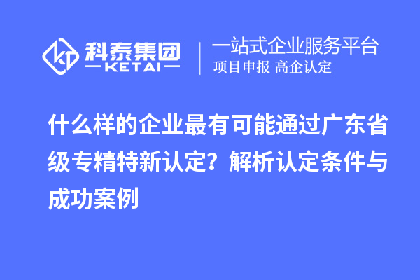 什么样的企业最有可能通过广东省级专精特新认定？解析认定条件与成功案例