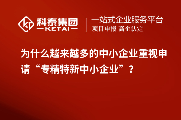 为什么越来越多的中小企业重视申请“专精特新中小企业”？