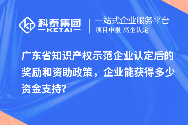 广东省知识产权示范企业认定后的奖励和资助政策，企业能获得多少资金支持？